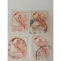Польша 1974 На марках изображены цветочные мотивы, характерные для стиля модерн, которые Выспянский часто использовал в своих работах.