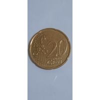 Бельгия 20 евроцентов 2002