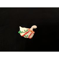 Брошь, новогодняя, лебедь