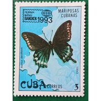 Куба 1993. Бабочки. Battus Devillievs