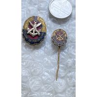 Значки гдр, общество спорта и техники, 2 шт