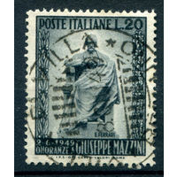 Италия - 1949г. - памятник Джузеппе Мадзини - 1 марка - полная серия, гашёная [Mi 777]. #1-It-18-B-2