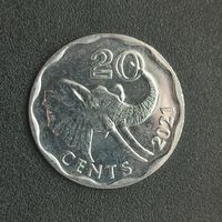 Свазиленд 20 центов 2021 г.