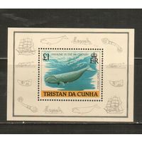 Тристан-да-Кунья-1988Мих.Бл.21) , ** ,  Морская фауна, Киты