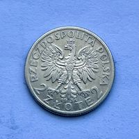 Монета СЕРЕБРО Польша 2 злотых 1934 год Ядвига ОТЛИЧНЫЕ