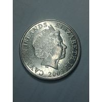 Каймановы острова 25 центов 2005 года .