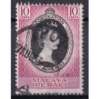 83.BrKS. Великобритания. Колонии. Малайя Перак. Коронация Елизаветы II. 1953 г. 10c. Mi.#102.