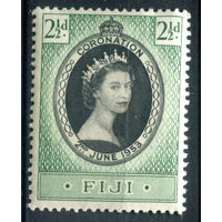 Британские колонии - Фиджи - 1953г. - коронация королевы Елизаветы II  - 1 марка - полная серия, MLH [Mi 122]. #4-B6-124-A-1