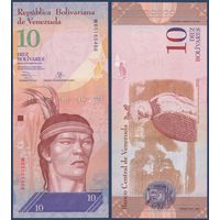 Венесуэла, 10 боливаров 2013 г, P-90d (W, вождь Гуаикайпуро, южноамериканская гарпия), UNC