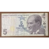 Банкнота 5 лир 2009 года Турция.