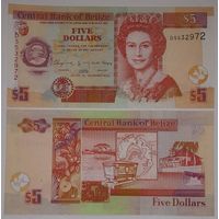 Белиз 5 долларов 2009 года UNC