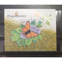 Камбоджа. 1999 год. Фауна. Бабочки. Блок (1351)