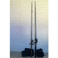 2 спиннинга + 2 катушки+ мелочёвка всё Salmo