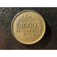 Турция. 1 000 лир.1991. С 20 копеек. Распродажа коллекции. Смотрите другие лоты.