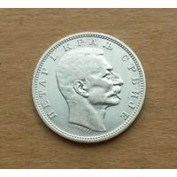 Сербия, 1 динар 1912 г., серебро 0.835, Пётр I Карагеоргиевич (1903-1921)