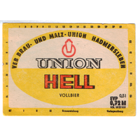 Этикетка пива Union Hell Германия П789