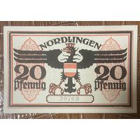 Нотгельд 20 пфеннигов 1918 год. Нёрдлинген Веймарская республика