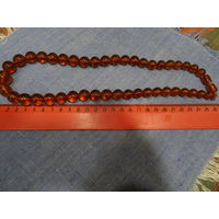 Бусы, натуральный янтарь, шары, СССР, вес 49 гр