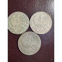 5 злотых 1933г.цена за все.