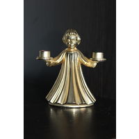 Латунный подсвечник "Ангелочек", на две свечи.
