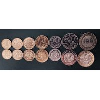 Казахстан набор монет 1,2,5,10,20,50,100 тенге