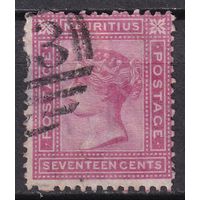 5.BrKM. Великобритания. Колонии. Маврикий. Виктория. Стандарт. 17C. 1880 г. Mi.#56.