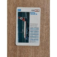 Карточка коллекционная со спецификациями самолета 70-х или 80-х годов (?)