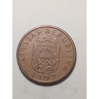 1 сантим Латвия 1997 год.