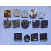 Механизмы, циферблаты, корпуса. Часовые запчасти СССР.