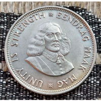 ЮАР 20 центов 1961 года, UNC. Герб. Серебро. Сторгуй за свою цену, предложи обмен! S20