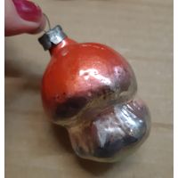 Игрушка ёлочная Гриб, стекло. СССР