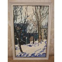 Картина . "Минск зимой ".холст , масло .художница Валентина Николаевна Михеева.