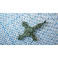 Крестик старинный, нательный. Бронза, литье.