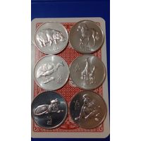Северная Корея 1/2 воны 2002 лот 6 штук животные