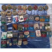 Значки Гербы городов 45 штук