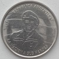 Аргентина 2 песо 2007 г. 25 лет оккупации Мальвинских (Фолклендских) островов