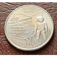 США 25 центов , D   2002 Квотер штата Огайо     ( 2-5-4 )