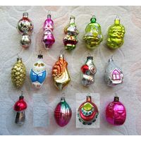 Елочные игрушки одним лотом. Стекло, СССР. Лот 9