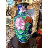 Ваза.Клуазоне,перегородчатая эмаль.Китай,1950 г. Большая,высота 30,5 см.