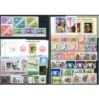 Марки разных стран - полные серии - 50+ марок и 4 блока - MNH, 6 марок с незначительным повреждением или дефектом клея, у 1 блока погнут уголок. #O-W-122-C-1