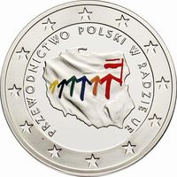Польша 10 злотых 2011 года. "Председательство Польши в Совете ЕС". Сторгуй за свою цену, предложи обмен!