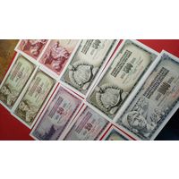 10 шт. Югославия. Динары. 10-20-50-100-500-1000. 1965-1981. С рубля. (14).