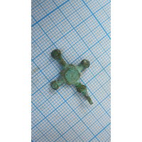 Крестик старинный, нательный. Бронза, литье.