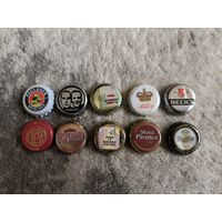 10 піўных коркаў 2010х Эўропа/ 10 пивных пробок Европейские сорта