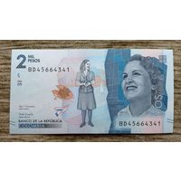 Werty71 Колумбия 2000 песо 2019 UNC банкнота 2 тысячи
