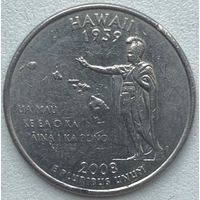 США 25 центов (квотер) 2008 г. D. Гавайи