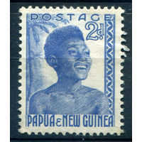 Британские колонии - Папуа Новая Гвинея - 1952/60г. - ландшафты, виды, местные мотивы, 2 P - 1 марка - чистая, без клея [Mi 3]. #3-WB-90-A-1