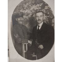 Фото ПМВ Боец с братом.Оригинал.