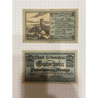 Нотгельд 25 пфеннигов. Германия. Веймарская республика Лобенштайн-0201