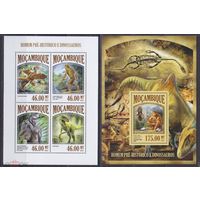 МОЗАМБИК 2013 СЕРИЯ Блоков динозавры рептилии   фауна  MNH